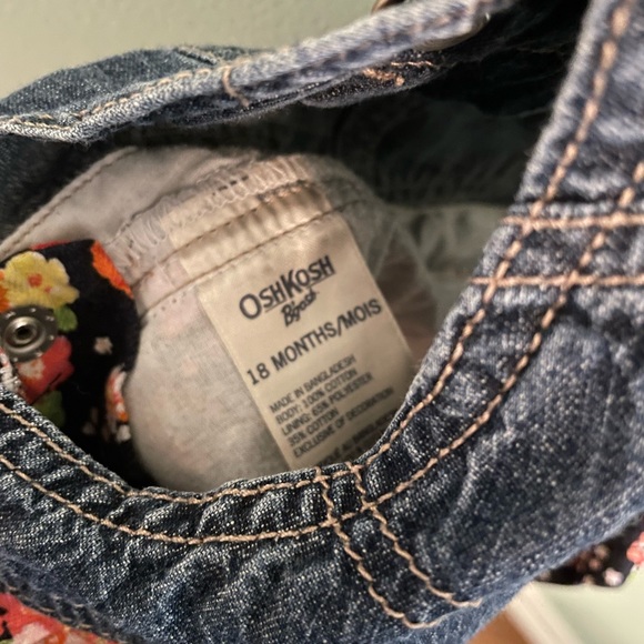 Oshkosh B'Gosh Vestback Tiered Floral Plaid Overall Dress - Picture 7 of 8